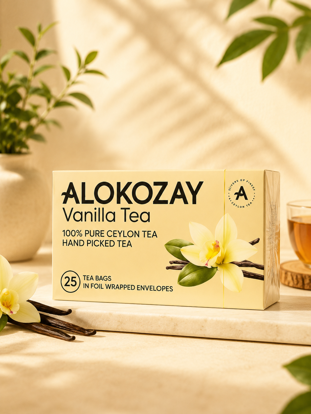 Vanilla Tea – Premium Ceylon Tea Bags (25 Count)